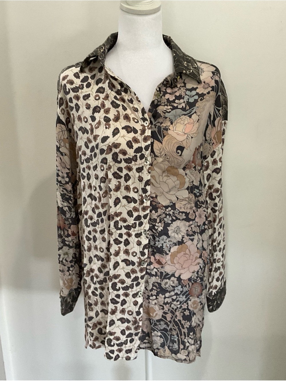 Spell & The Gypsy Collective Renew Patchwork, Silk blend Shirt Dress